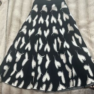 Midi Skirt Hearts Print